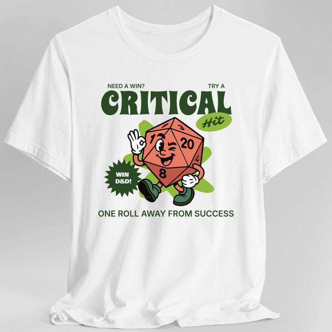 Printify T-Shirt White / S Vintage D20 Critical Hit T-Shirt