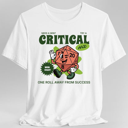 Printify T-Shirt White / S Vintage D20 Critical Hit T-Shirt