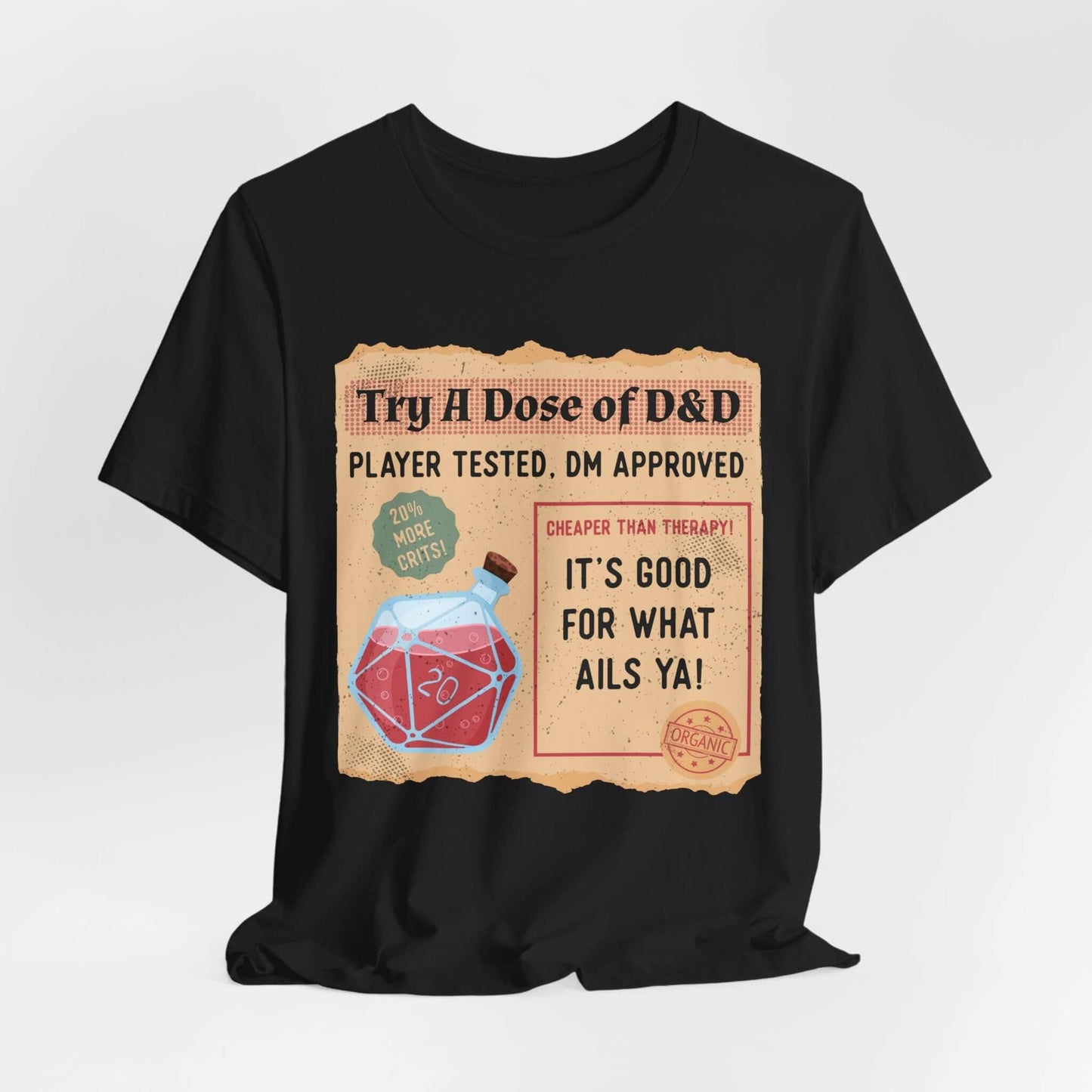 Printify T-Shirt Black / S Vintage DnD Health Potion T-Shirt