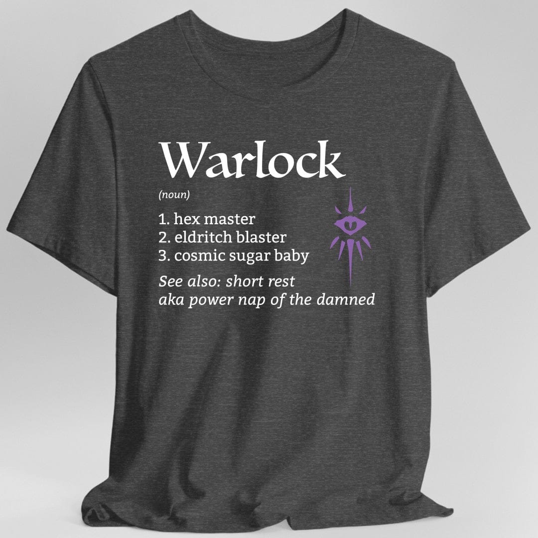 Printify T-Shirt Dark Heather / S Warlock Class Definition D&D T-shirt