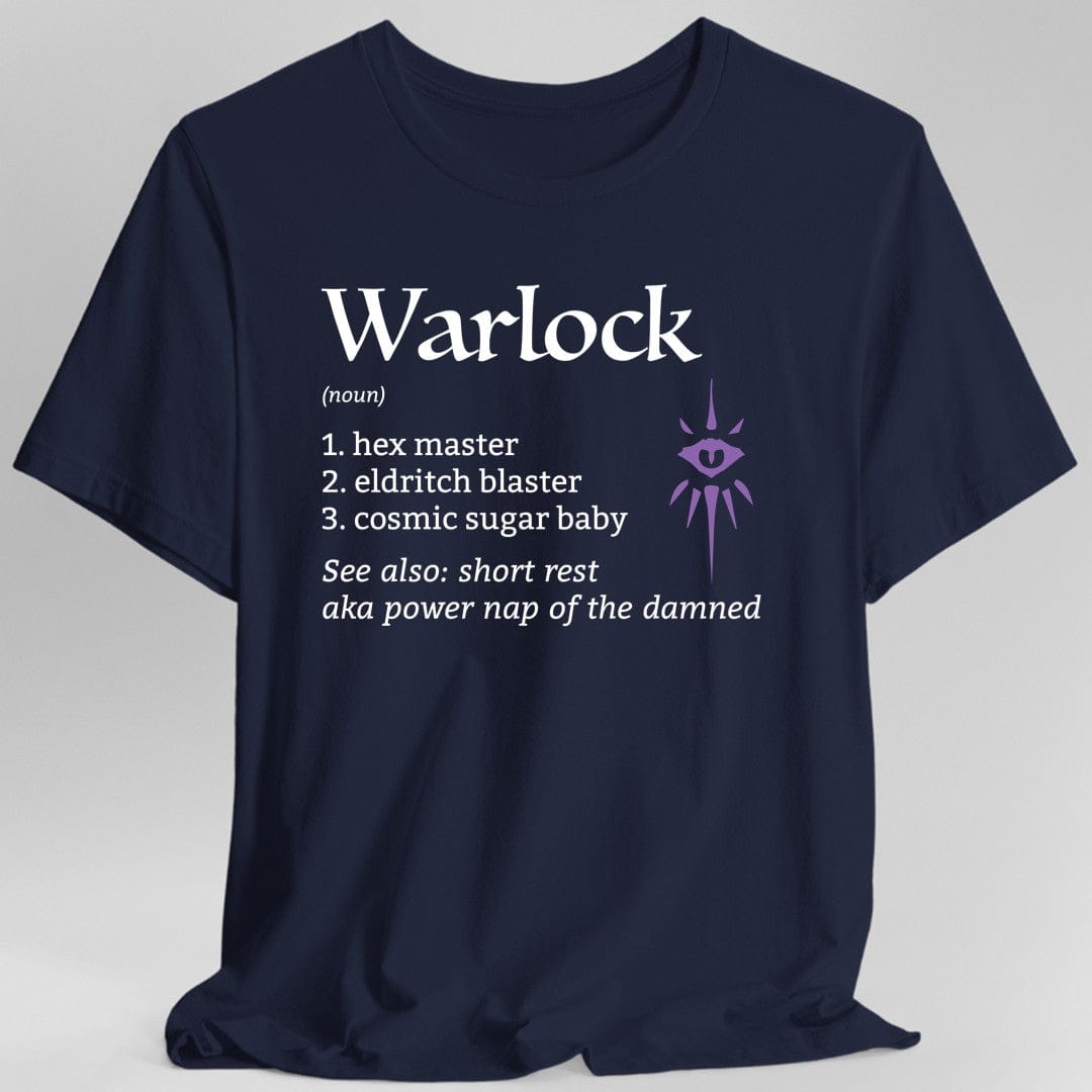 Printify T-Shirt Navy / S Warlock Class Definition D&D T-shirt