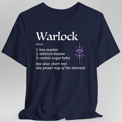 Printify T-Shirt Navy / S Warlock Class Definition D&D T-shirt