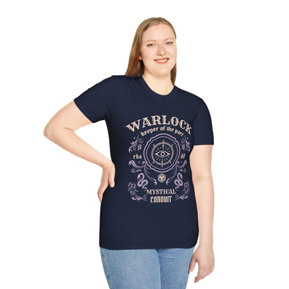 Printify T-Shirt Warlock Class Vintage Label T-Shirt