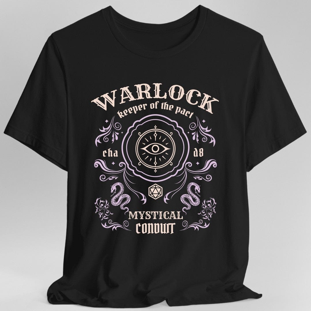 Printify T-Shirt Black / S Warlock Class Vintage Label T-Shirt