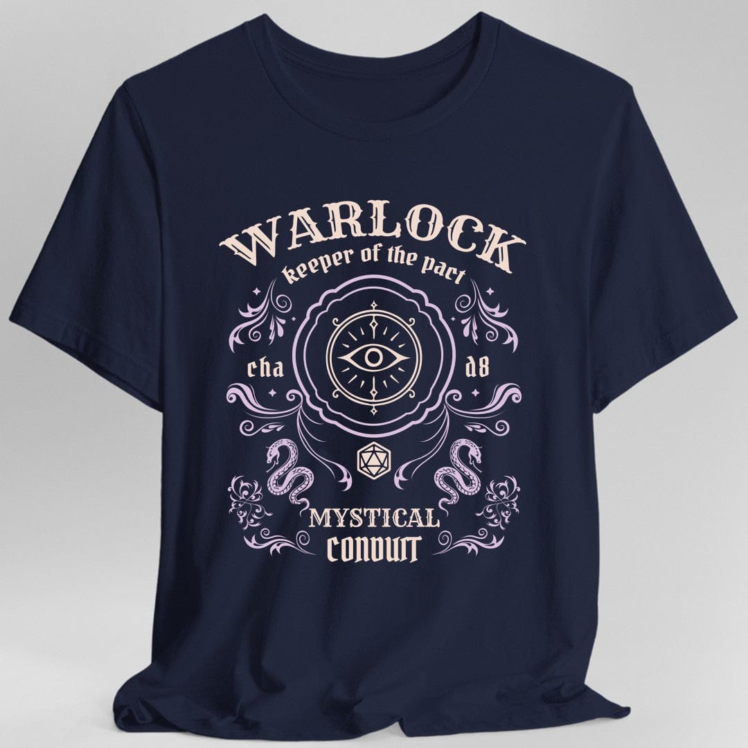 Printify T-Shirt Navy / S Warlock Class Vintage Label T-Shirt