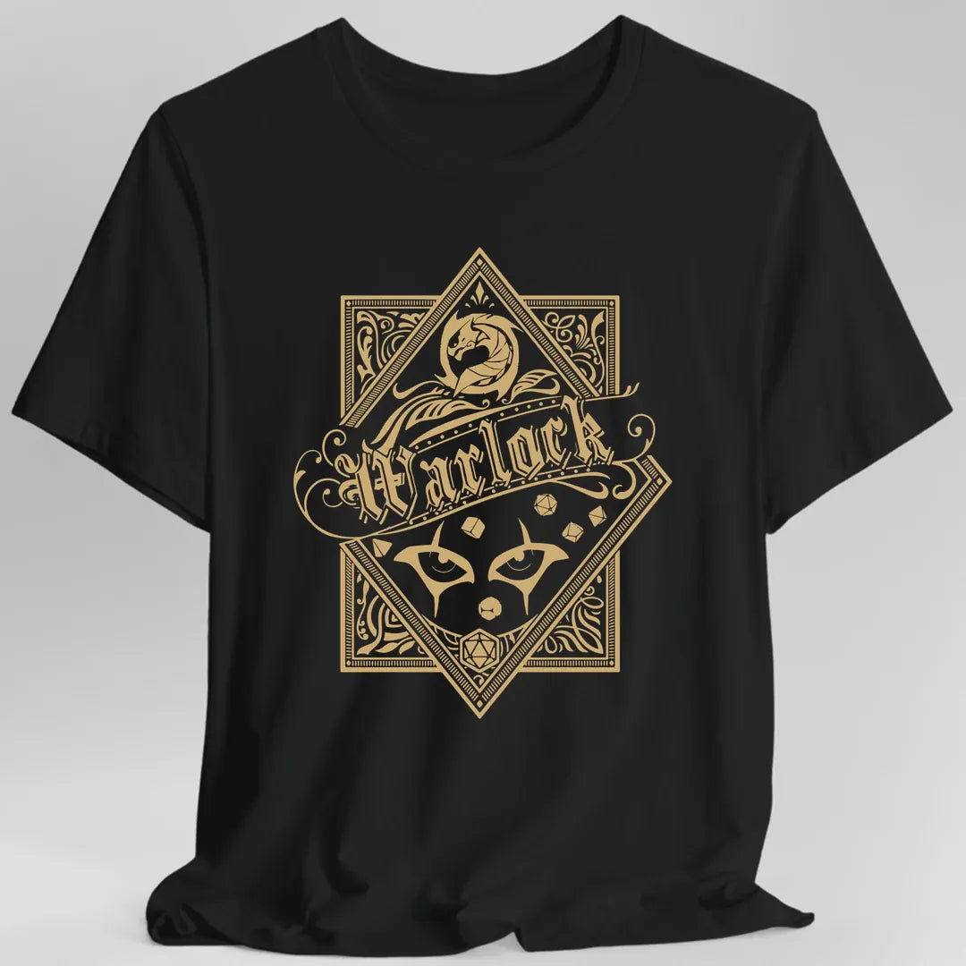 Printify T-Shirt Black / S Warlock D&D Class Emblem T-shirt