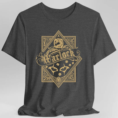 Printify T-Shirt Dark Heather Grey / S Warlock D&D Class Emblem T-shirt