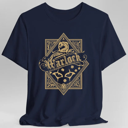Printify T-Shirt Navy / S Warlock D&D Class Emblem T-shirt