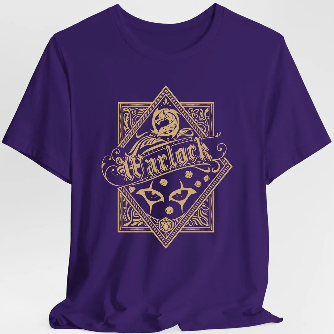 Printify T-Shirt Purple / S Warlock D&D Class Emblem T-shirt