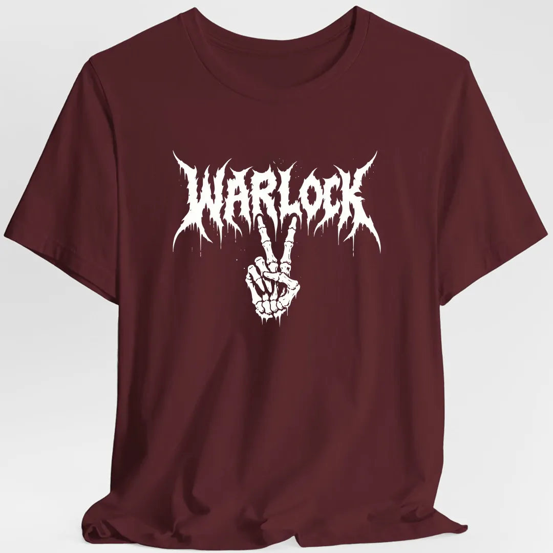 Printify T-Shirt Maroon / S Warlock Heavy Metal T-Shirt