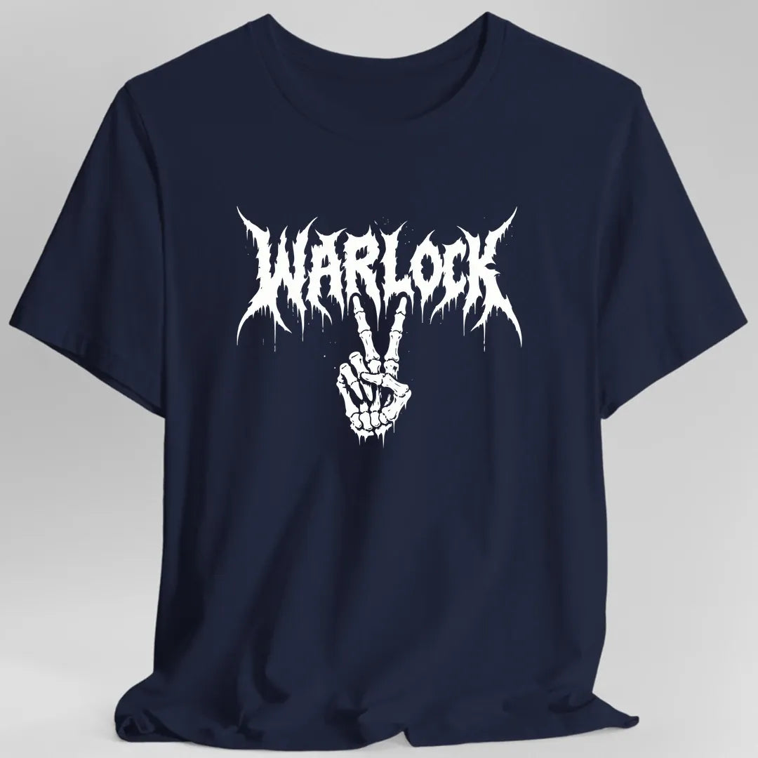 Printify T-Shirt Navy / S Warlock Heavy Metal T-Shirt