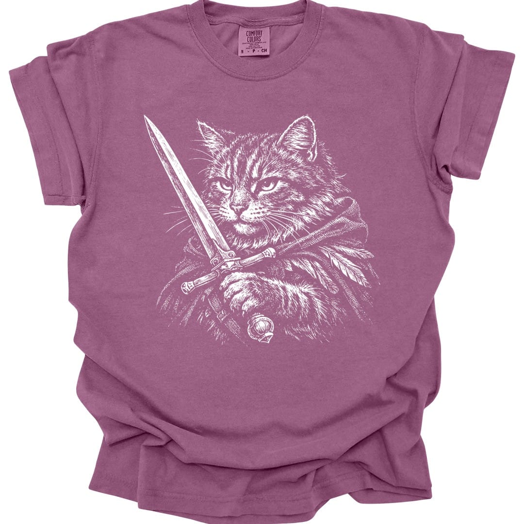 Printify T-Shirt Berry / S Warrior Cat Fantasy T-shirt - Comfort Colors