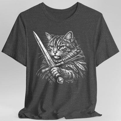 Printify T-Shirt Dark Heather / S Warrior Cat Fantasy T-shirt