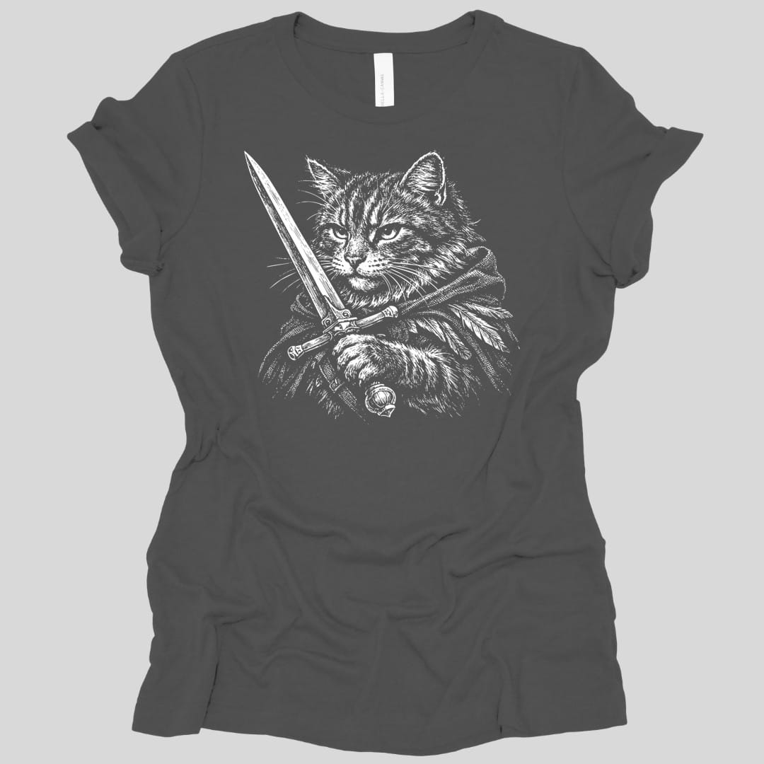 Printify T-Shirt Asphalt / S Warrior Cat Fantasy Women's T-shirt
