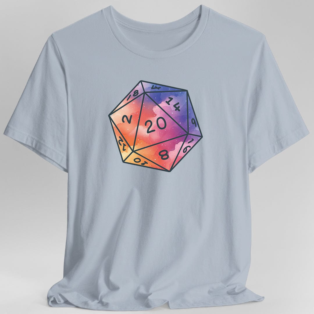 Printify T-Shirt Light Blue / S Watercolor Clouds D20 Dice Shirt