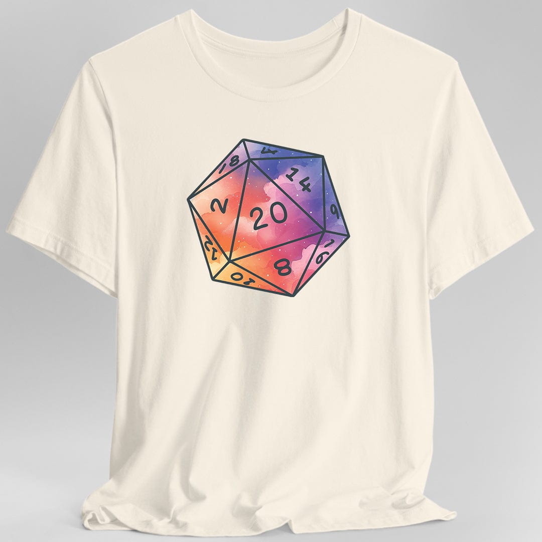 Printify T-Shirt Natural / S Watercolor Clouds D20 Dice Shirt