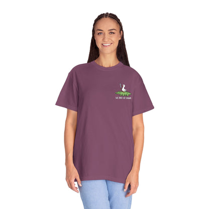 Printify T-Shirt We Ride at Dawn Embroidery T-Shirt - Comfort Colors