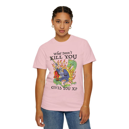 Printify T-Shirt What Doesn't Kill You Gives You XP T-Shirt - Comfort Colors