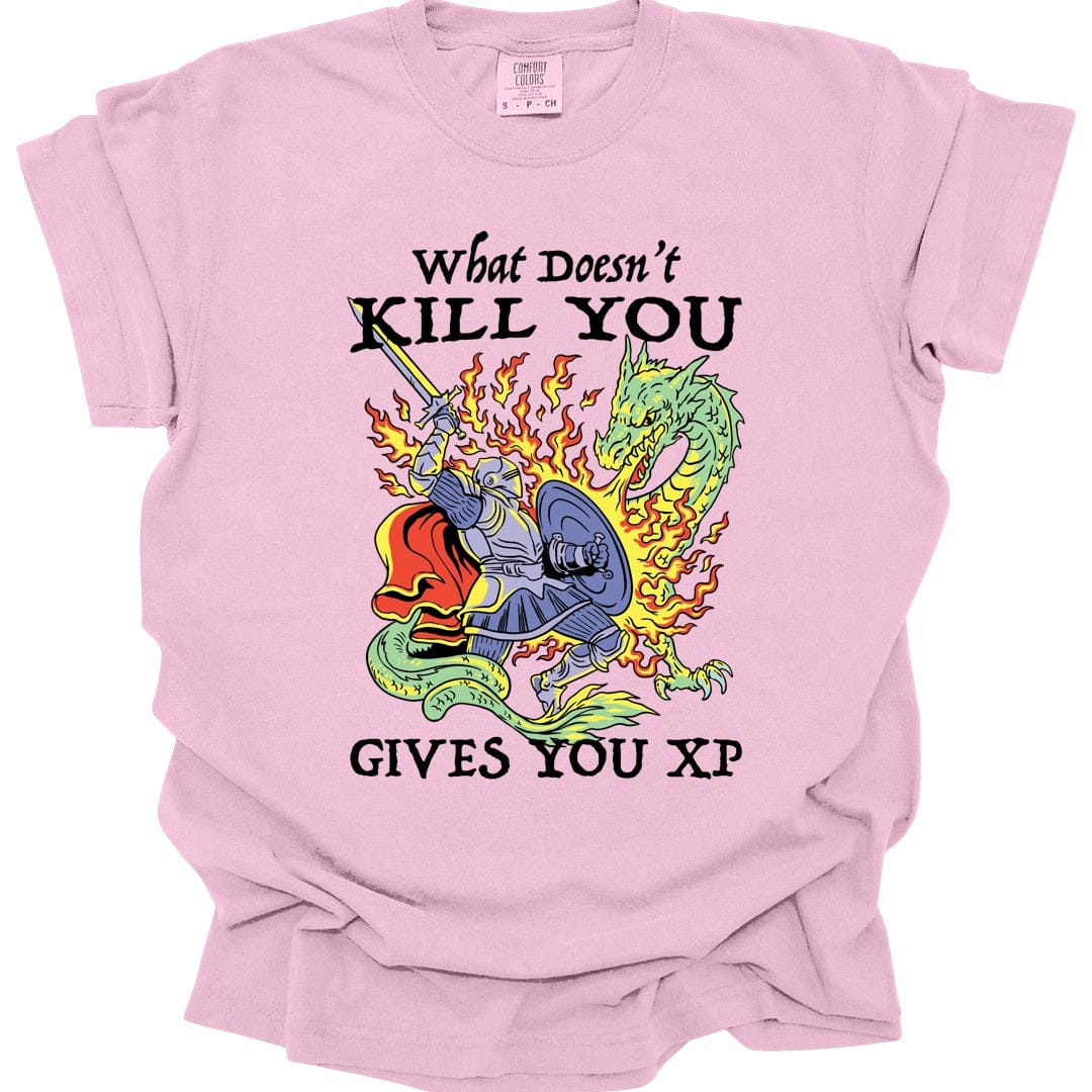 Printify T-Shirt Blossom / S What Doesn't Kill You Gives You XP T-Shirt - Comfort Colors