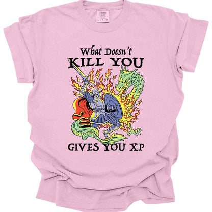 Printify T-Shirt Blossom / S What Doesn't Kill You Gives You XP T-Shirt - Comfort Colors