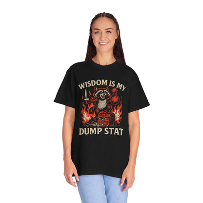 Printify T-Shirt Wisdom Is My Dump Stat D&D T-Shirt - Comfort Colors
