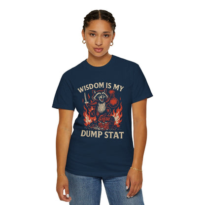 Printify T-Shirt Wisdom Is My Dump Stat D&D T-Shirt - Comfort Colors