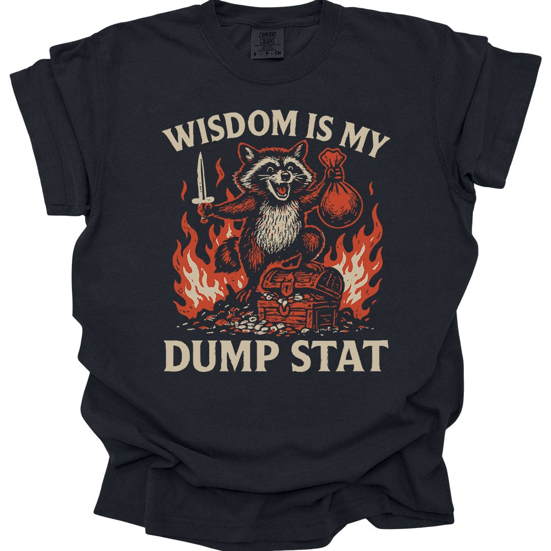 Printify T-Shirt Black / S Wisdom Is My Dump Stat D&D T-Shirt - Comfort Colors