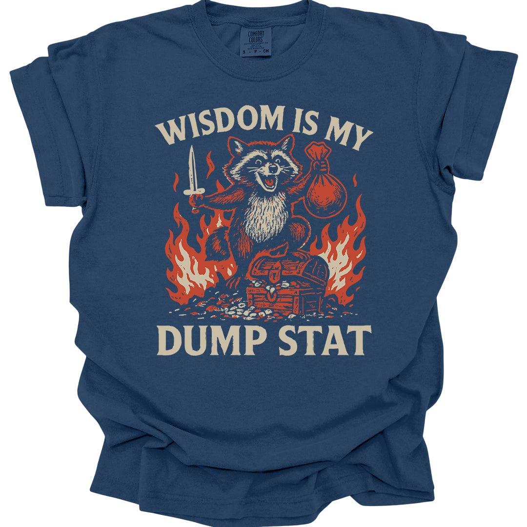 Printify T-Shirt True Navy / S Wisdom Is My Dump Stat D&D T-Shirt - Comfort Colors