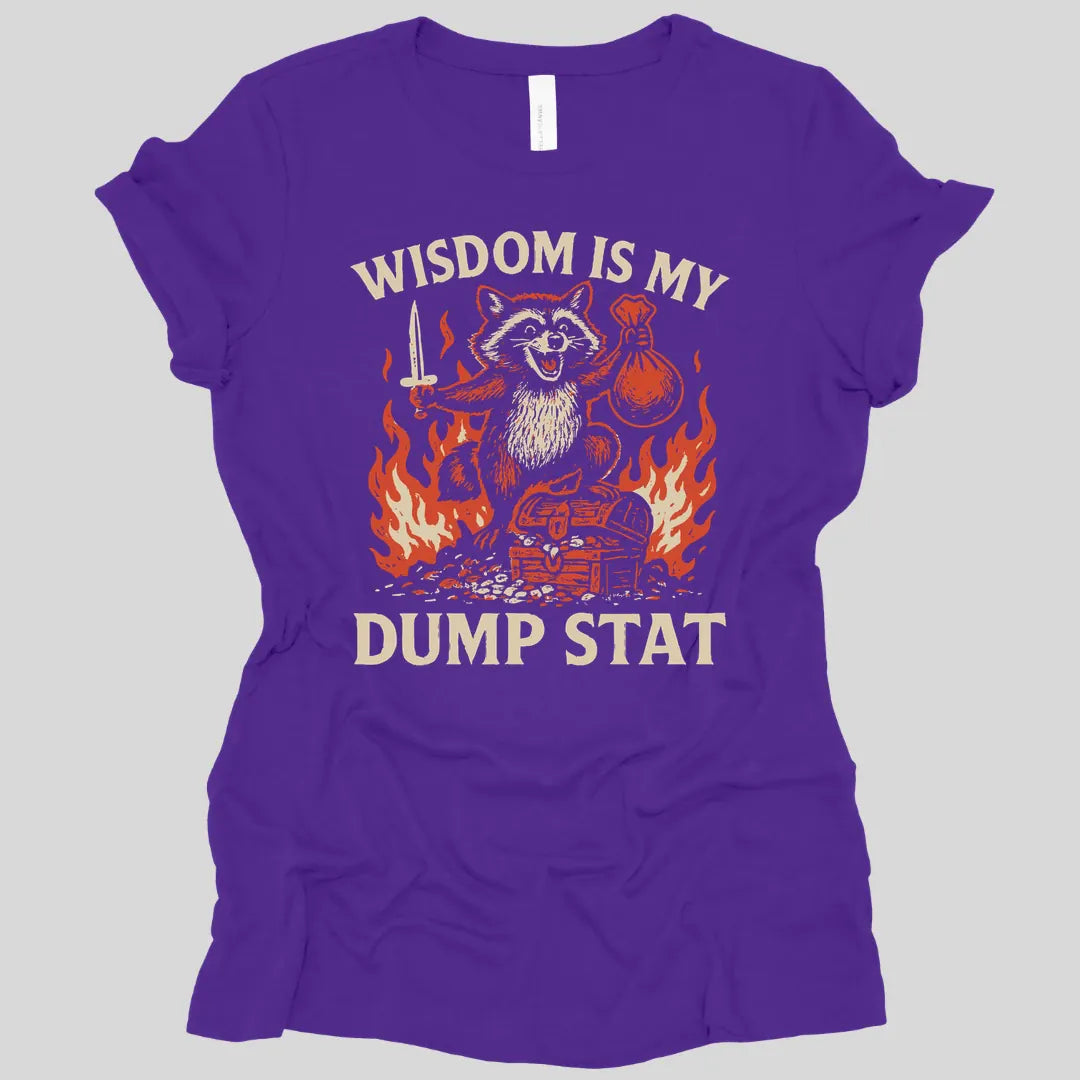 Printify T-Shirt Team Purple / S Wisdom Is My Dump Stat D&D Women's T-shirt