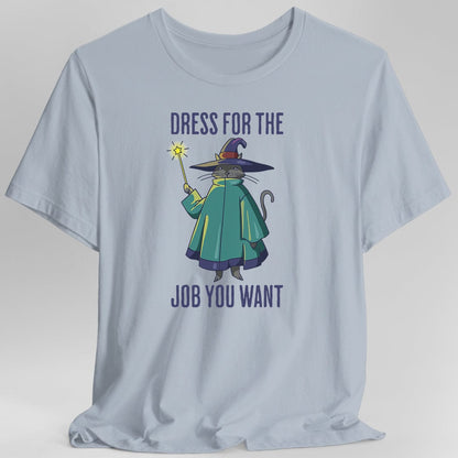 Printify T-Shirt Light Blue / S Wizard Cat T-Shirt - Dress For The Job You Want