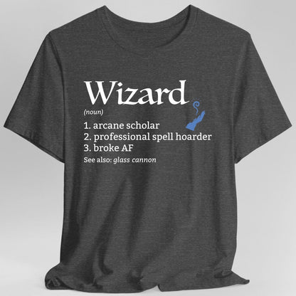 Printify T-Shirt Dark Heather / S Wizard Class Definition D&D T-Shirt