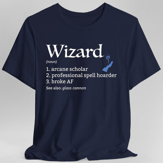 Printify T-Shirt Navy / S Wizard Class Definition D&D T-Shirt