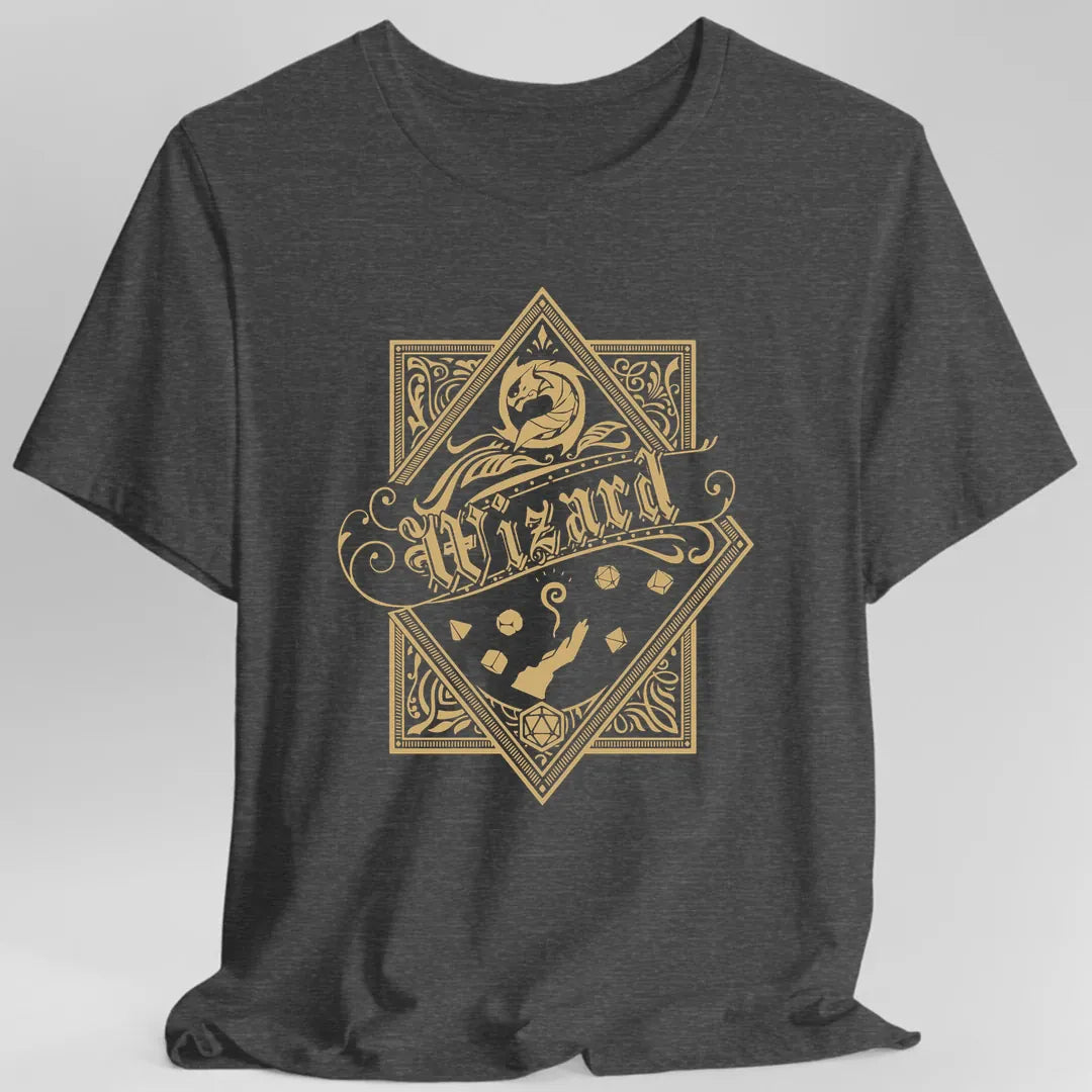 Printify T-Shirt Dark Heather Grey / S Wizard D&D Class Emblem T-shirt