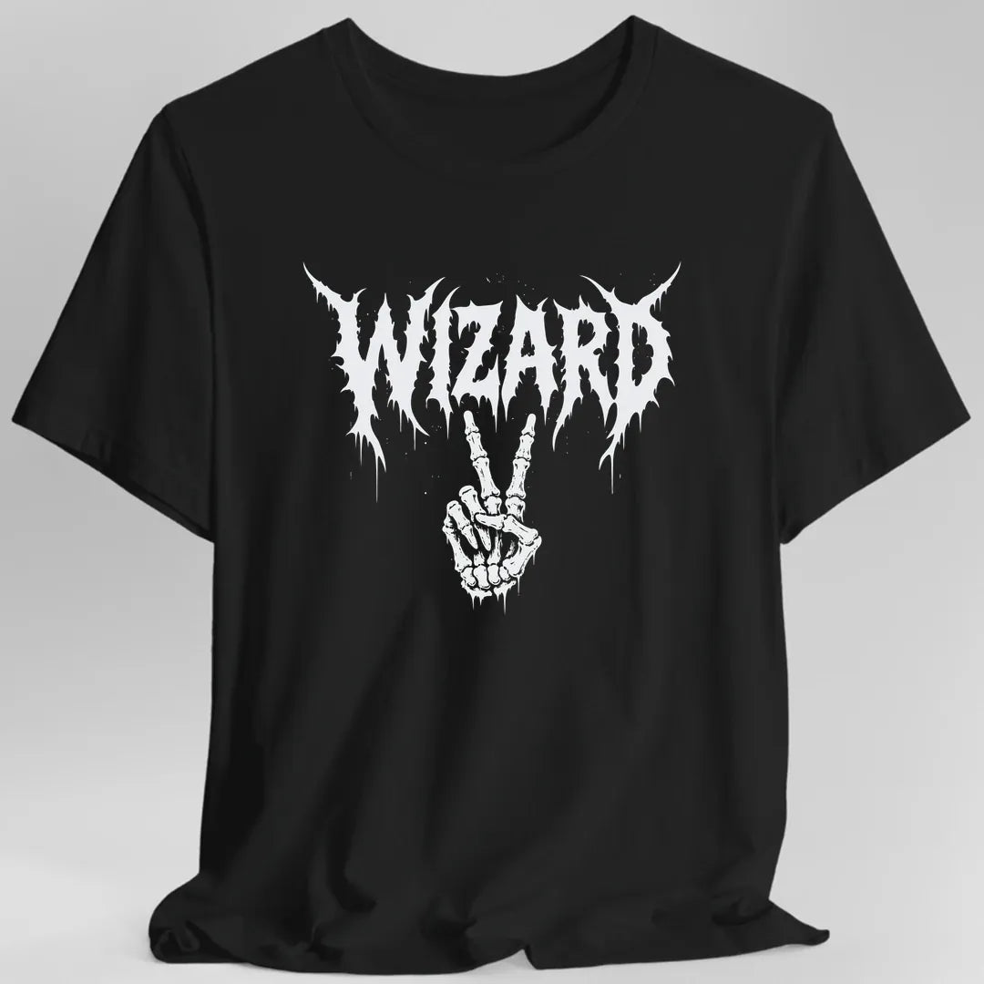 Printify T-Shirt Black / S Wizard Heavy Metal T-Shirt