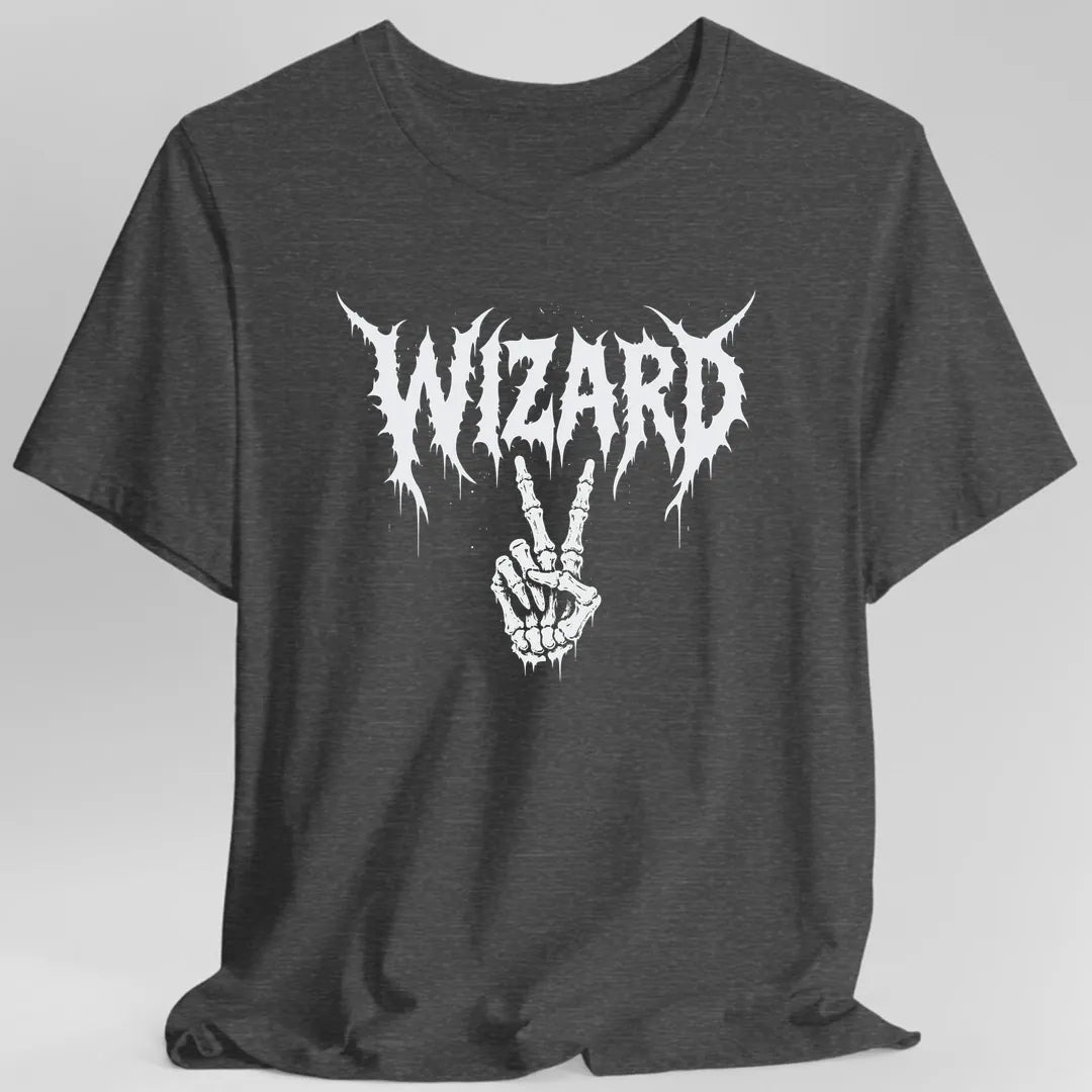 Printify T-Shirt Dark Heather Grey / S Wizard Heavy Metal T-Shirt