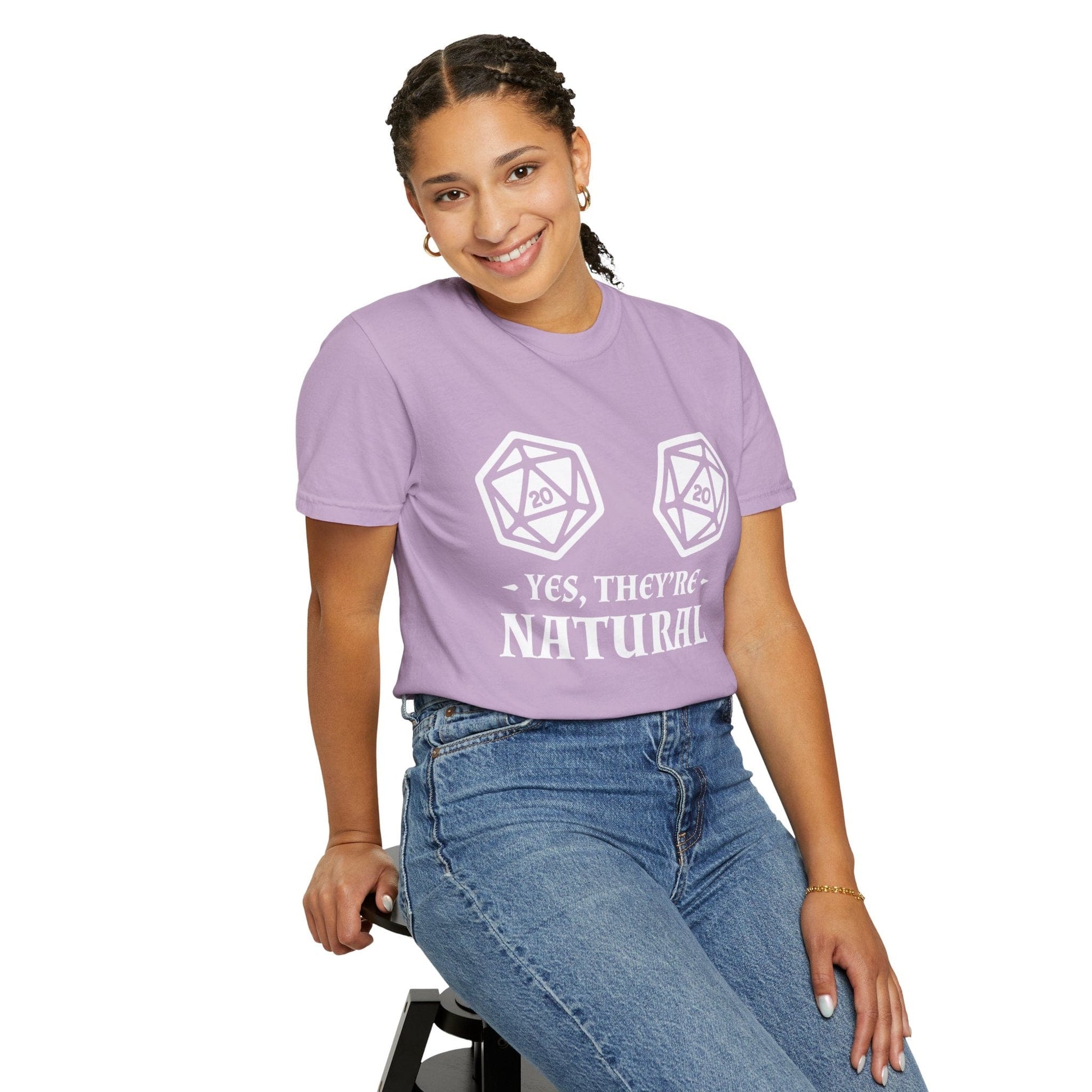 Printify T-Shirt Yes They're Natural DnD Shirt - Comfort Colors