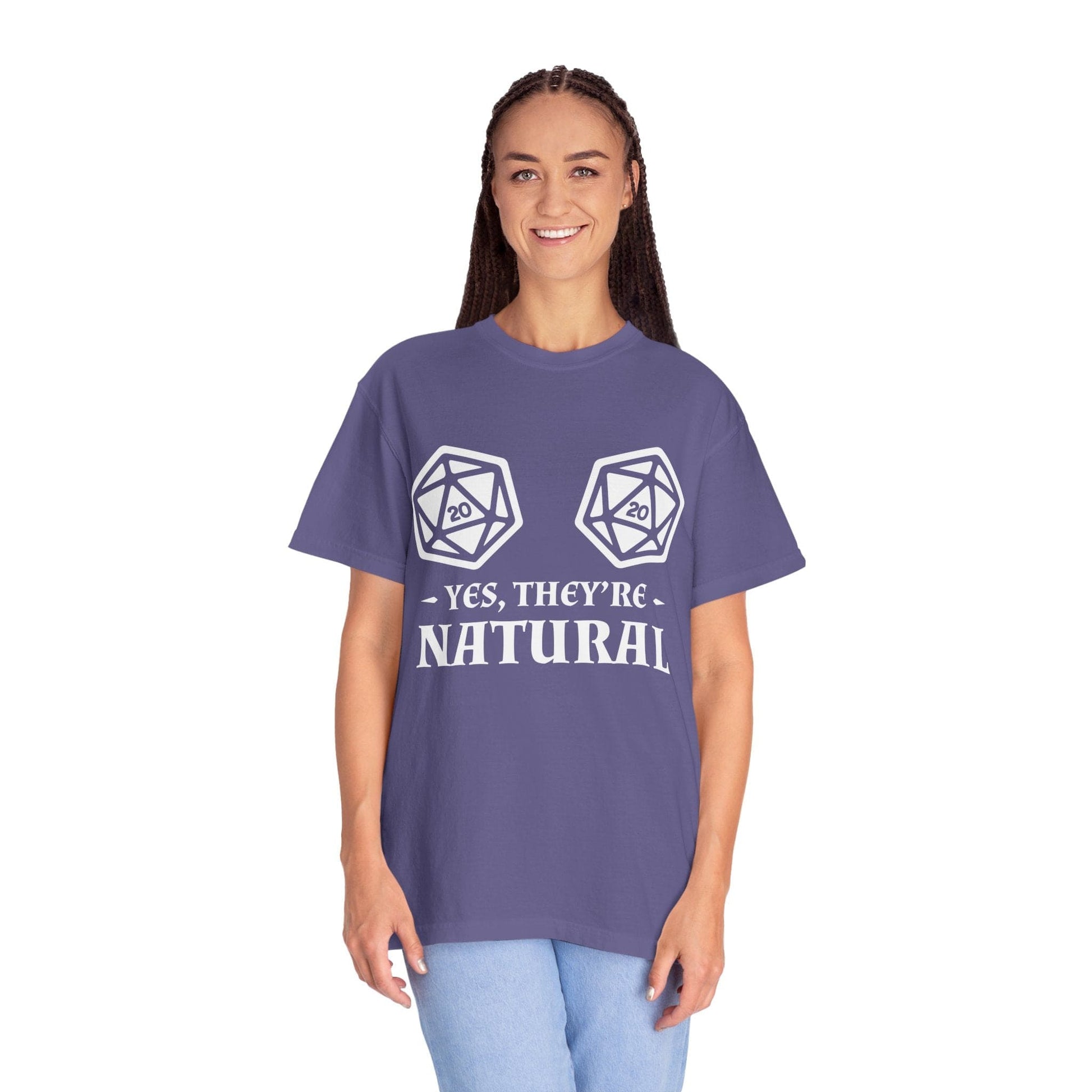 Printify T-Shirt Yes They're Natural DnD Shirt - Comfort Colors