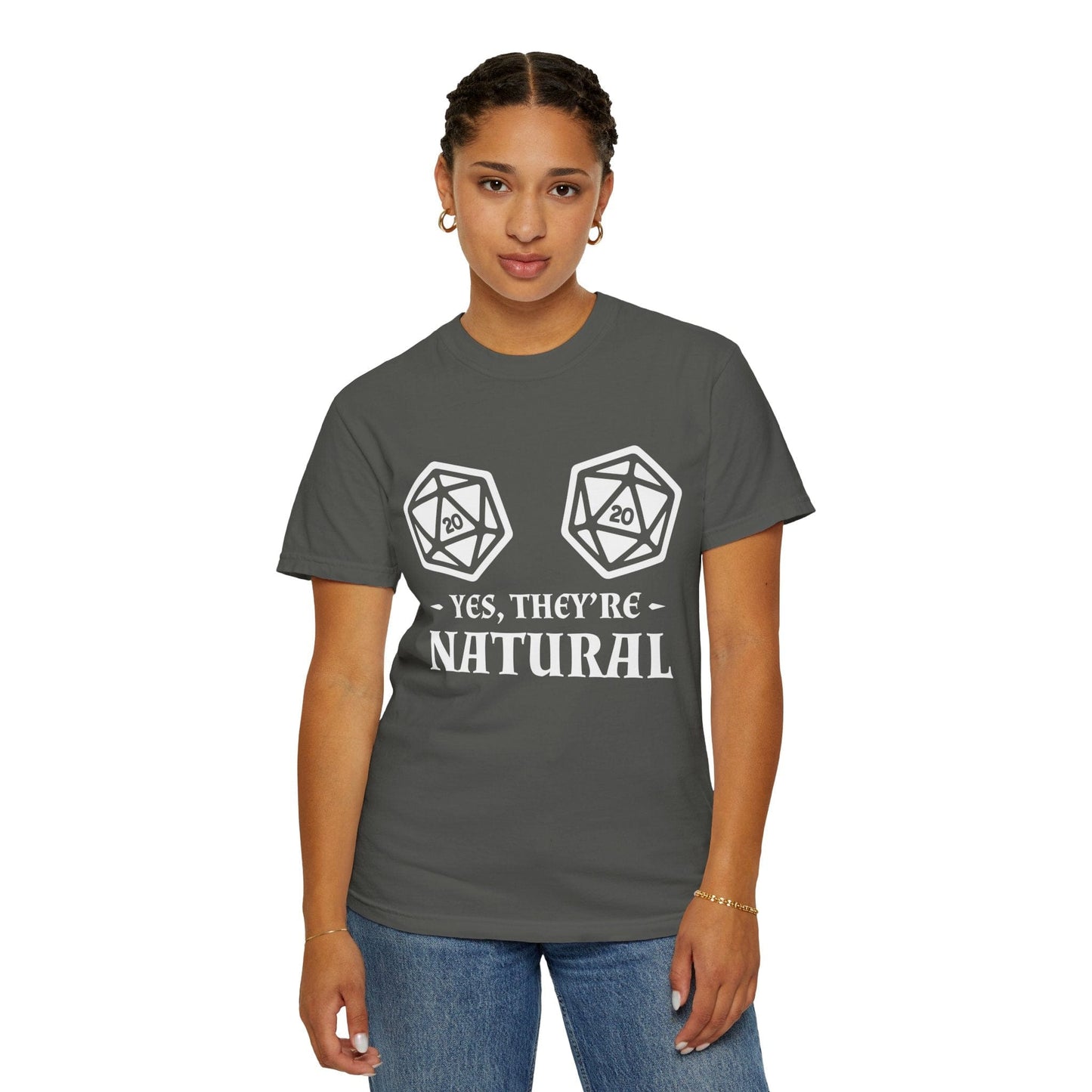 Printify T-Shirt Yes They're Natural DnD Shirt - Comfort Colors