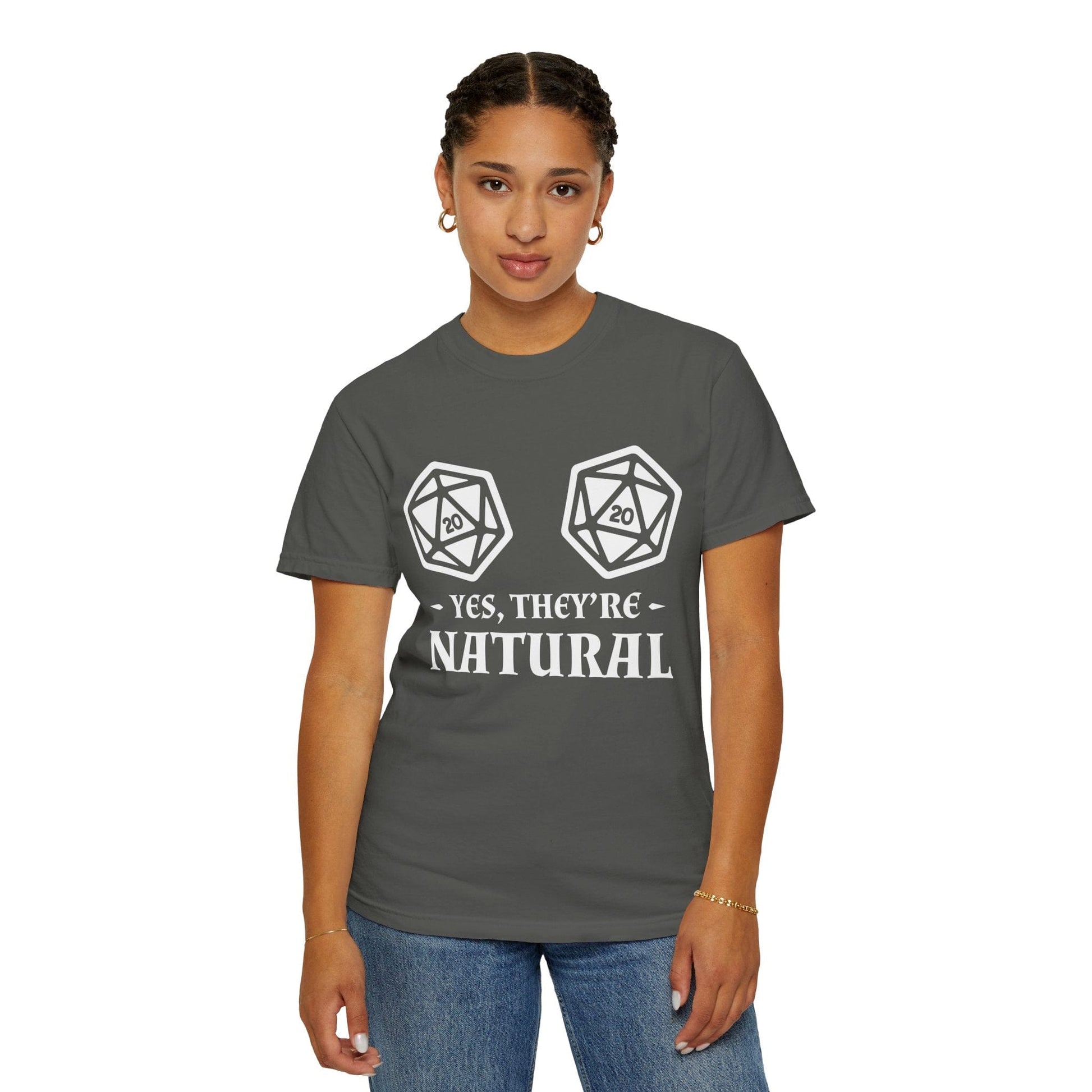 Printify T-Shirt Yes They're Natural DnD Shirt - Comfort Colors