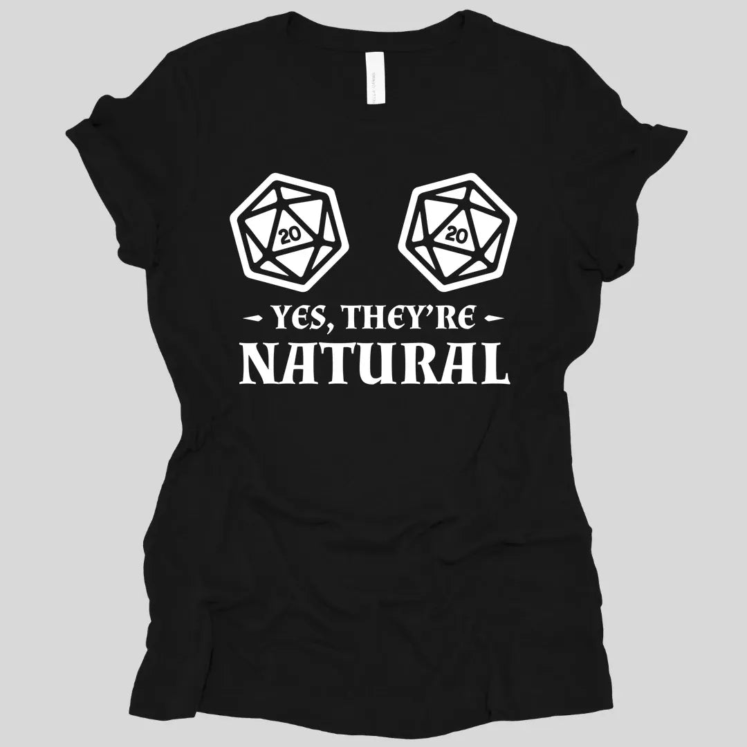 Printify T-Shirt Black / S Yes They're Natural DnD Women's Shirt
