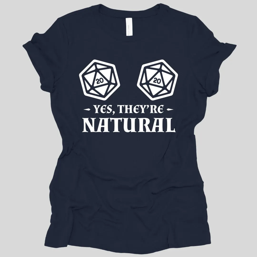 Printify T-Shirt Navy / S Yes They're Natural DnD Women's Shirt