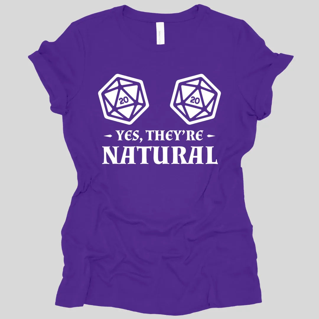Printify T-Shirt Team Purple / S Yes They're Natural DnD Women's Shirt